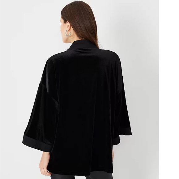 Ann Taylor Black Velvet Kimono - Picture 4 of 16
